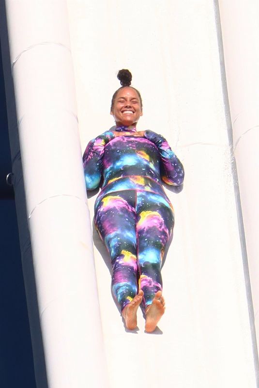 ALICIA KEYS in Wetsuit at a Yacht in South of France 08/03/2021