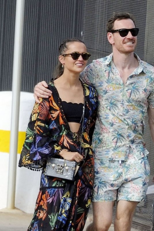 ALICIA VIKANDER and Michael Fassbender Out in Ibiza 08/23/2021