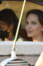 ANGELINA JOLIE at a Taxi Boat in Venice 07/30/2021
