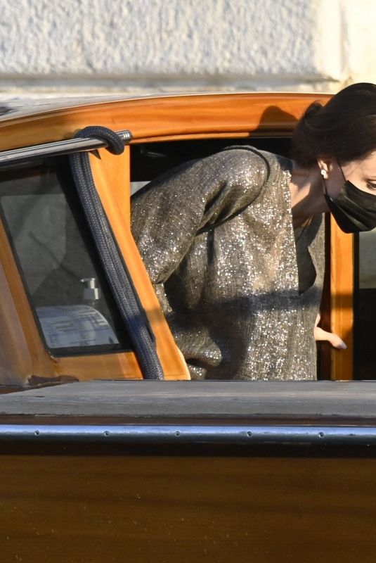 ANGELINA JOLIE at a Taxi Boat in Venice 07/30/2021