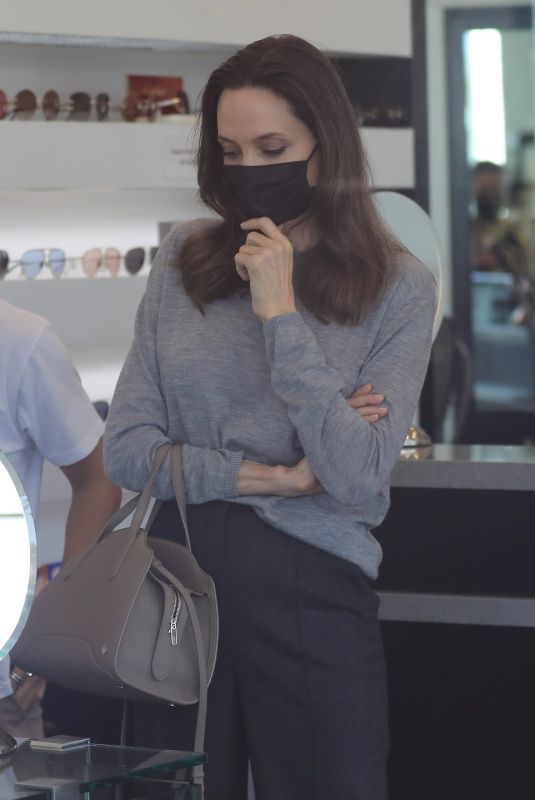ANGELINA JOLIE at Optometrix: Professional Eye Care Center in Beverly Hills 08/13/2021