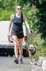 ANNA OSCEOLA Out with Her Dog in Los Feliz 08/14/2021