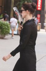 ANNE HATHAWAY on the Set of WeCrashed in New York 08/25/2021