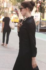 ANNE HATHAWAY on the Set of WeCrashed in New York 08/25/2021