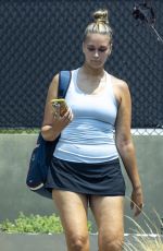 APRIL LOVE GEARY at a Tennis Match in Malibu 08/16/2021