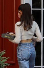 ARIANA GRANDE Out with a Box of Donuts in Los Angeles 08/13/2021