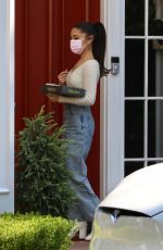 ARIANA GRANDE Out with a Box of Donuts in Los Angeles 08/13/2021