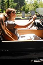 ASHLEY GREENE Cruises in Her Vanderhall Convertible on Pacific Coast Highway 08/09/2021