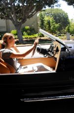 ASHLEY GREENE Cruises in Her Vanderhall Convertible on Pacific Coast Highway 08/09/2021