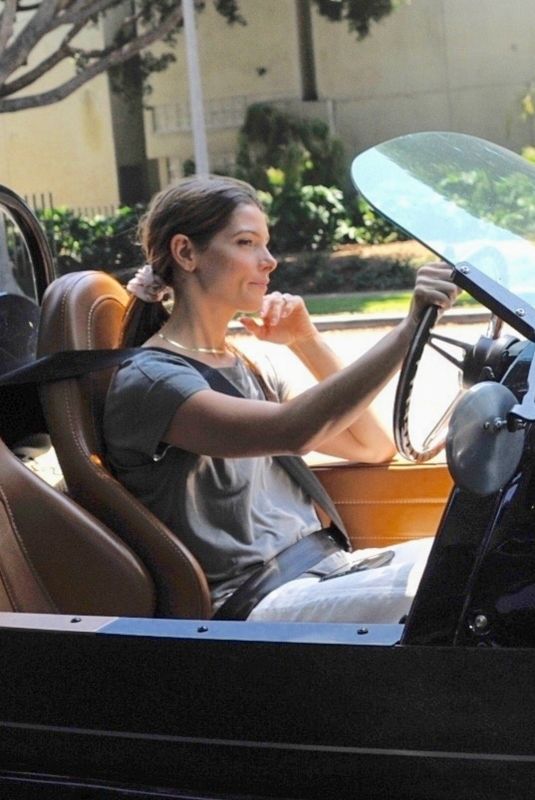 ASHLEY GREENE Cruises in Her Vanderhall Convertible on Pacific Coast Highway 08/09/2021