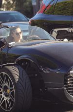 ASHLEY GRENNE Driving Her Vanderhall Venice Sports Car Out in Venice Beach 08/06/2021
