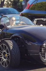 ASHLEY GRENNE Driving Her Vanderhall Venice Sports Car Out in Venice Beach 08/06/2021
