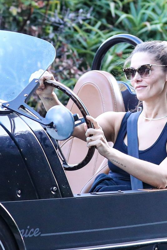ASHLEY GRENNE Driving Her Vanderhall Venice Sports Car Out in Venice Beach 08/06/2021