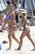 ASHLEY ROBERTS and JANETTE MANRARA in Bikinis at a Beach in Mykonos 08/18/2021
