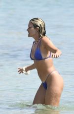 ASHLEY ROBERTS and JANETTE MANRARA in Bikinis at a Beach in Mykonos 08/18/2021
