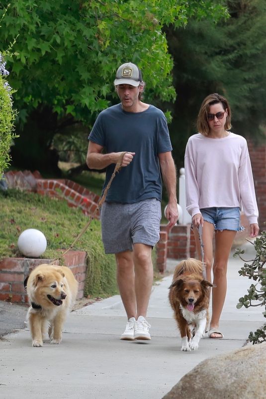 AUBREY PLAZA and Jeff Baena Out with Their Dogs in Los Feliz 08/22/2021