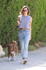 AUBREY PLAZA Out with Her Dogs in Los Feliz 08/15/2021