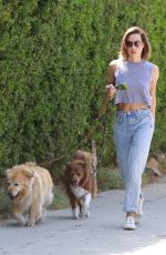 AUBREY PLAZA Out with Her Dogs in Los Feliz 08/15/2021