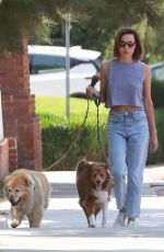 AUBREY PLAZA Out with Her Dogs in Los Feliz 08/15/2021