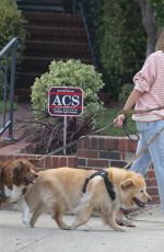 AUBREY PLAZA Out with Her Dogs in Los Feliz 08/24/2021