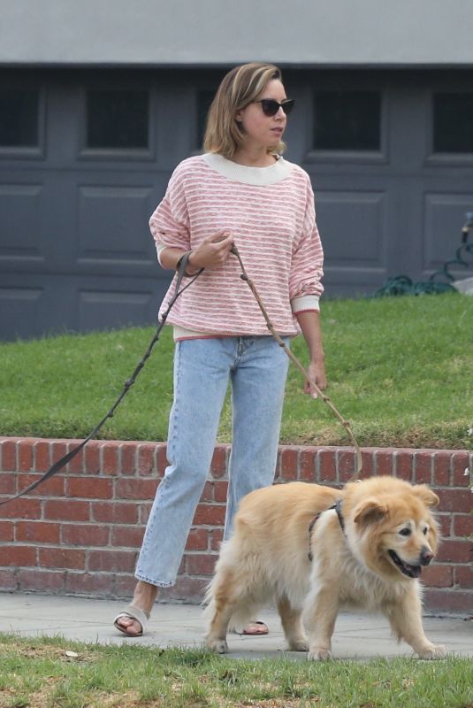 AUBREY PLAZA Out with Her Dogs in Los Feliz 08/24/2021