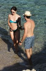 AURORA RAMAZOTTI in Bikinia t a Beach in Mykonos 08/09/2021
