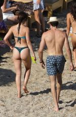 AURORA RAMAZOTTI in Bikinia t a Beach in Mykonos 08/09/2021