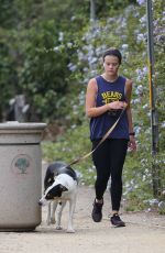 AVA PHILLIPPE Out with her Dog in Santa Monica 08/04/2021