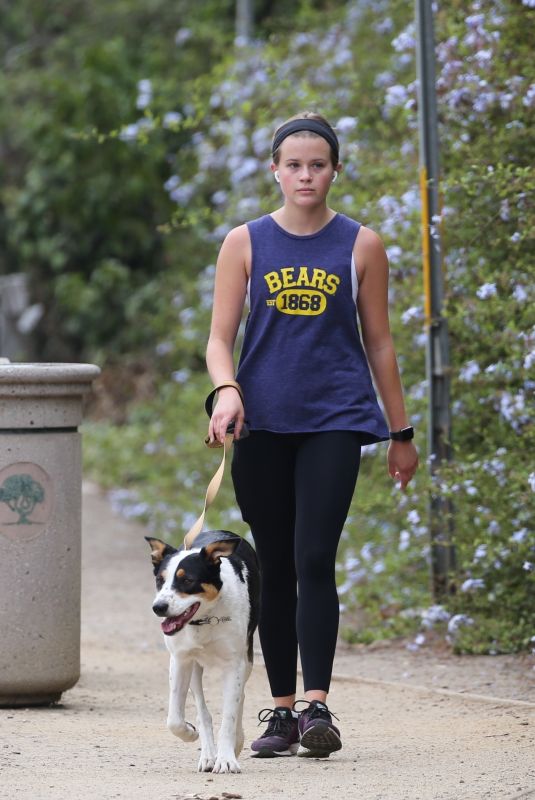 AVA PHILLIPPE Out with her Dog in Santa Monica 08/04/2021