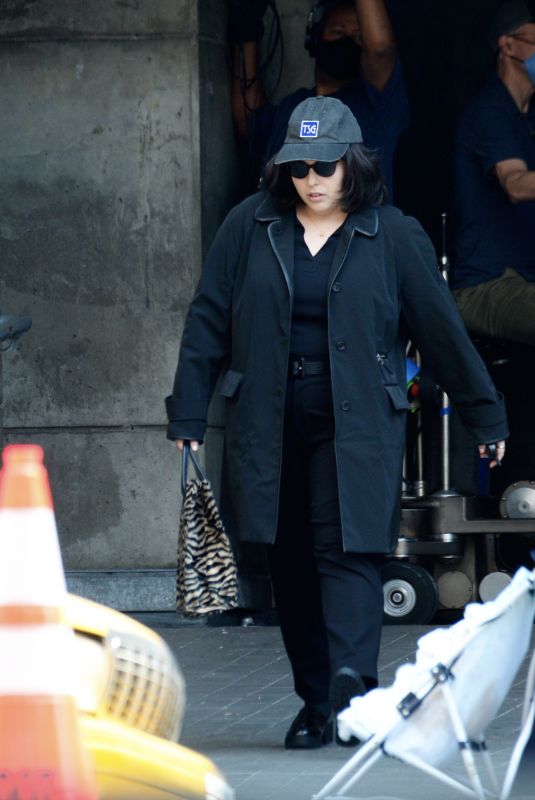 BEANIE FELDSTEIN on the Set of American Crime Story in Los Angeles 08/17/2021