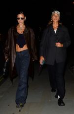 BELLA HADID and DUA LIPA Night Out in London 08/20/2021
