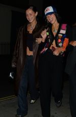 BELLA HADID and DUA LIPA Night Out in London 08/20/2021