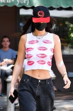 BELLA HADID Wearing a Facemask Out in New York 08/07/2021