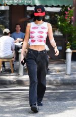 BELLA HADID Wearing a Facemask Out in New York 08/07/2021
