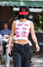 BELLA HADID Wearing a Facemask Out in New York 08/07/2021
