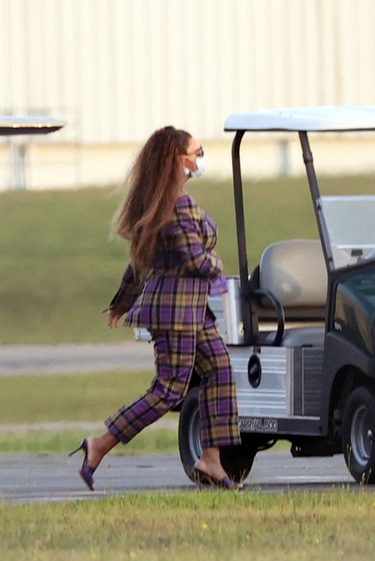 BEYONCE Arrives at a Heliport in The Hamptons 08/17/2021