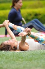 BROOKE BURKE at Her Workout Class in Backyard in Los Angeles 08/16/2021