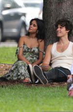 CAMILA CABELLO and Shawn Mendes Out with Their Dog at a Park in Toronto 08/16/2021