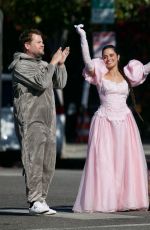 CAMILA CABELLO Performs Cinderella themed Crosswalk Concert for James Corden Late Show 08/27/2021