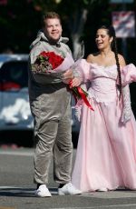 CAMILA CABELLO Performs Cinderella themed Crosswalk Concert for James Corden Late Show 08/27/2021