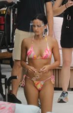 CAMILA MENDES in Bikini on the Set of Strangers in Miami Beach 08/02/2021