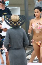 CAMILA MENDES in Bikini on the Set of Strangers in Miami Beach 08/02/2021
