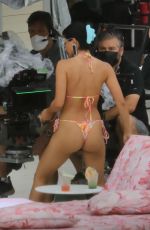 CAMILA MENDES in Bikini on the Set of Strangers in Miami Beach 08/02/2021