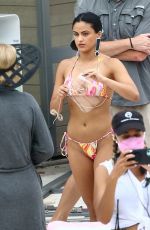 CAMILA MENDES in Bikini on the Set of Strangers in Miami Beach 08/02/2021