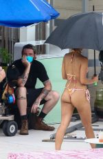 CAMILA MENDES in Bikini on the Set of Strangers in Miami Beach 08/02/2021