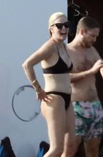 CHARLIZE THERON in Bikini at a Yacht at Aegean Sea 08/03/2021