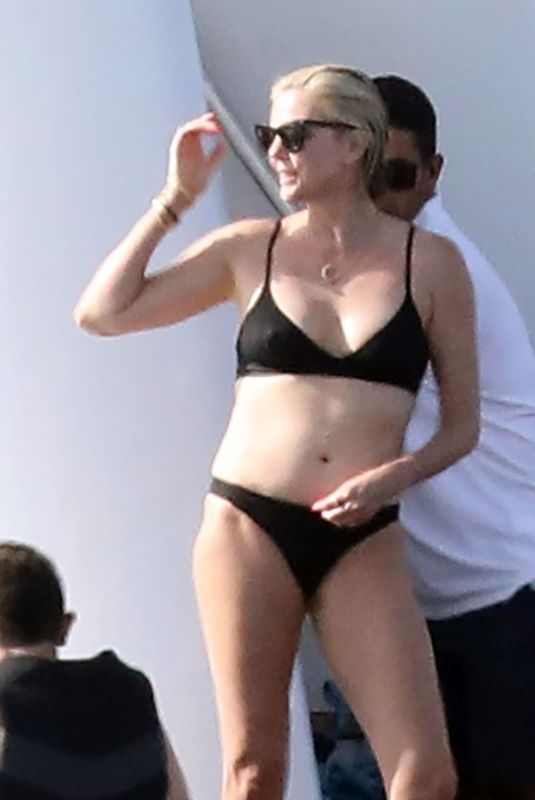CHARLIZE THERON in Bikini at a Yacht at Aegean Sea 08/03/2021