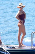 CHARLIZE THERON in Swimsuit at a Yacht at Poros Island 08/08/2021
