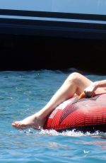 CHARLIZE THERON in Swimsuit at a Yacht at Poros Island 08/08/2021