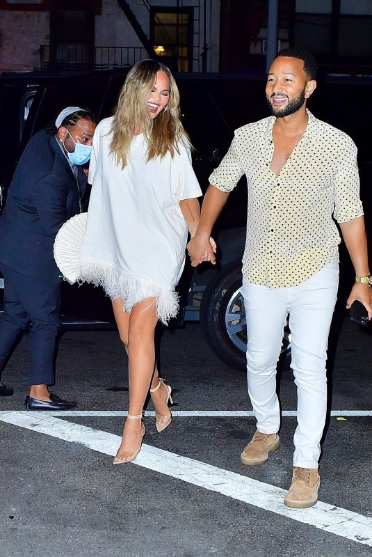 CHRISSY TEIGEN and John Legend at Dinner Date in New York 08/19/2021